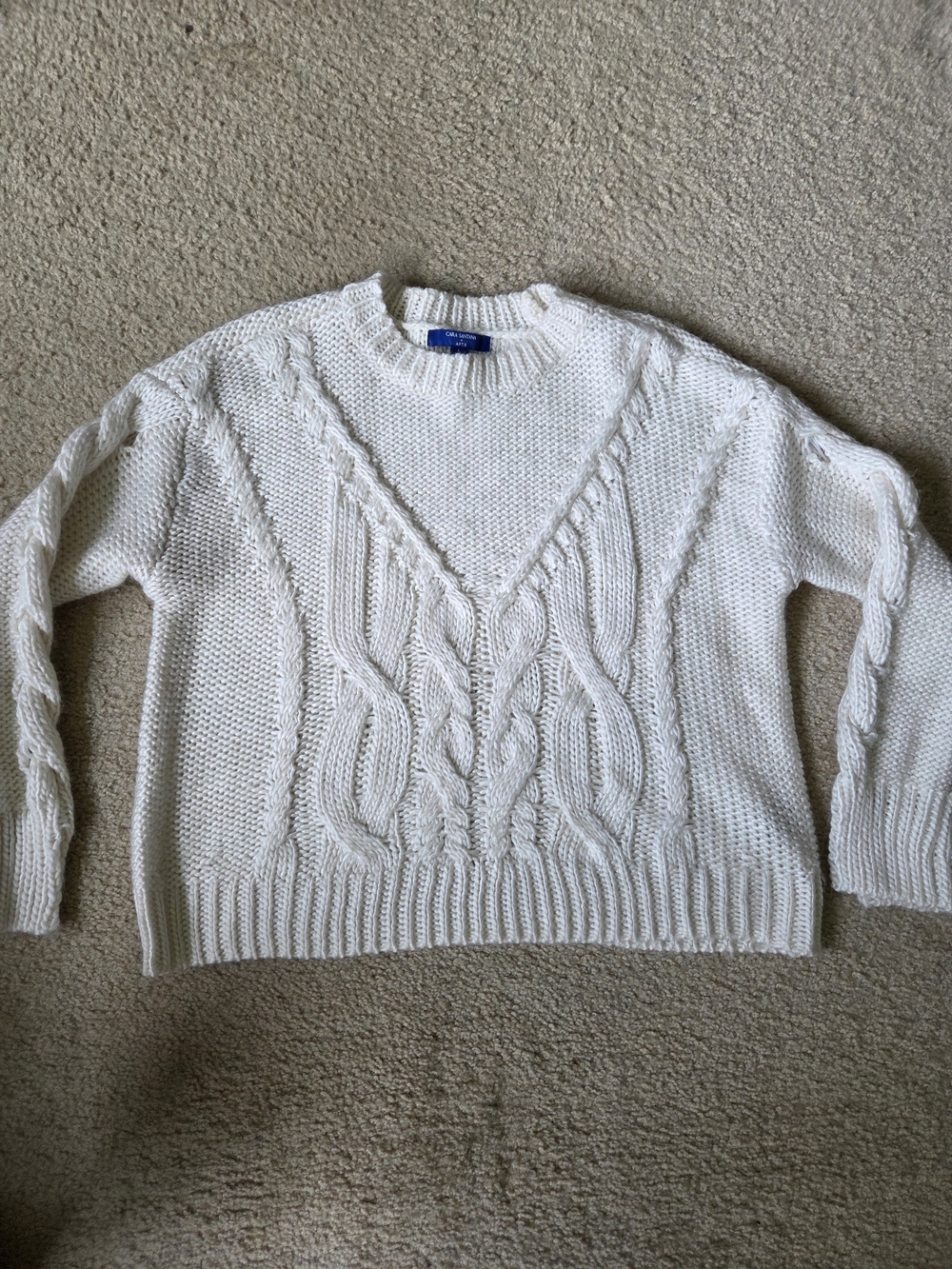 Apt. 9 Cream Cable Knit Sweater- Size L